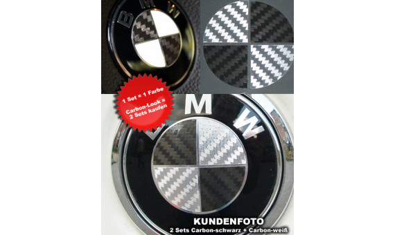F25 X3 Carbon Silber oder Schwarz Emblem Aufkleber Ecken für BMW F23 2er 