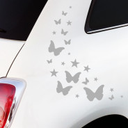 Autoaufkleber Schmetterlinge und Sterne
