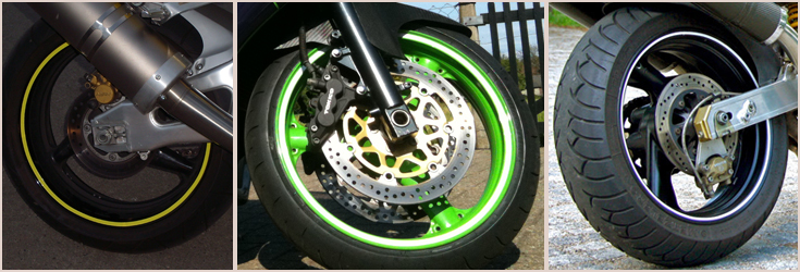 Felgenrand Aufkleber für Auto und Motorrad in Grün Metallic Felgen Schutz Folie 